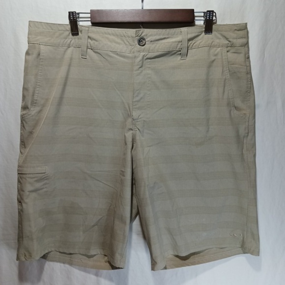 O'Neill Crossover Active Shorts Khaki Striped Outdoors Surfing Shorts Size 38